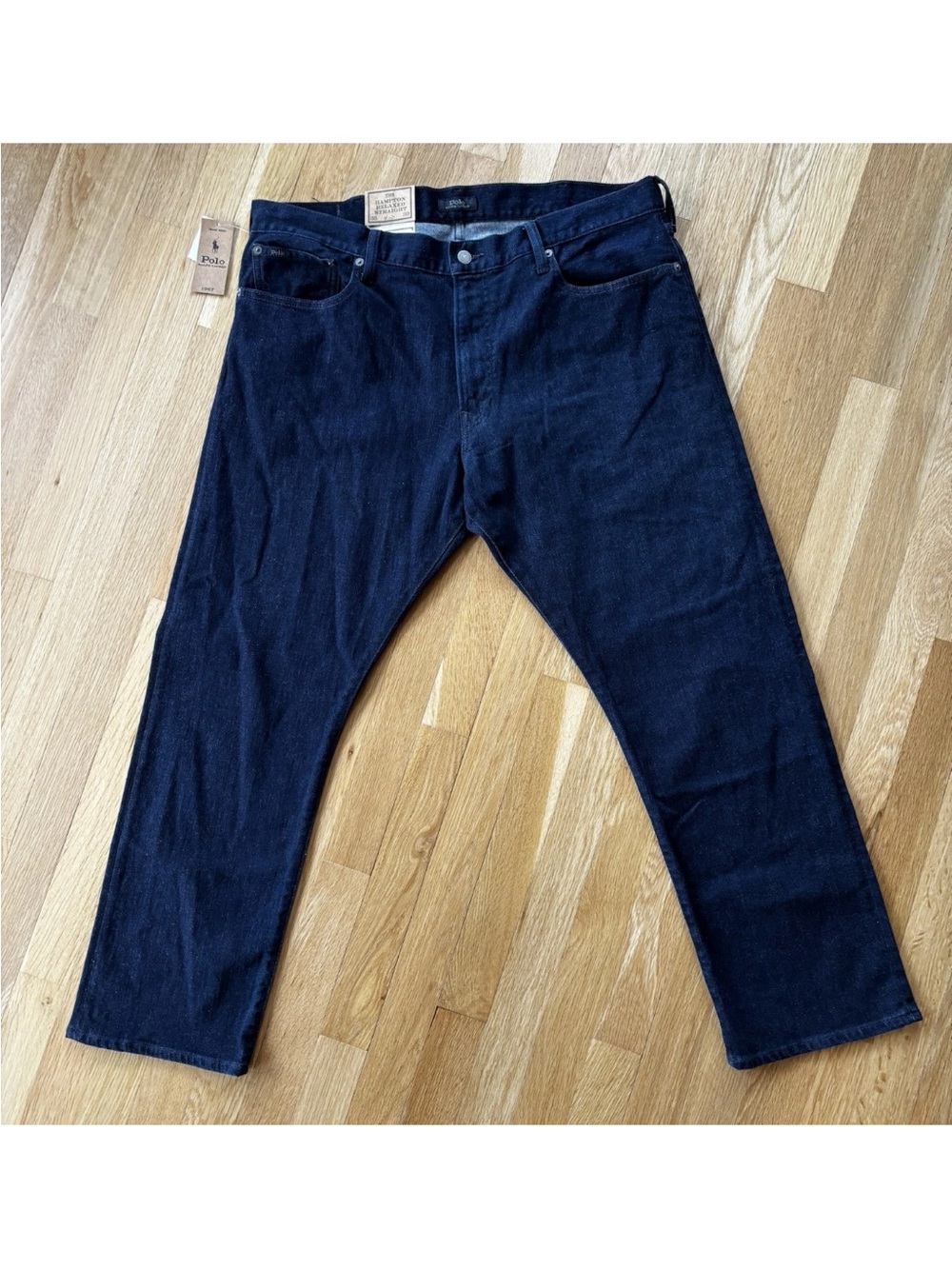 NEW Polo Ralph Lauren Jeans Mens 38x30 Hampton Relaxed Straight Dark Wash
